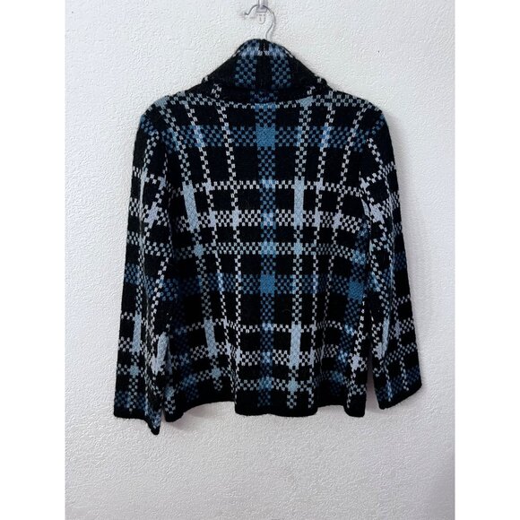 Soft Surroundings PM Alpaca Blend Plaid Toggle Cardigan Jacket - Picture 2 of 6